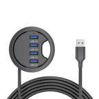 Desk Grommet Splitter HUB Dock Station, Cable Length 1.2m, 4 x USB3.0, 3 x USB3.0+TF+SD, 3xUSB3.0+3.5mm, 2xUSB3.0+USB-C+3.5mm, 2xUSB3.0+USB-C+SD/MMC