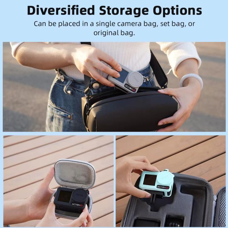 For DJI Osmo Action 3 / 4 / 5 Pro Flymile Silicone Cover Sport Camera Lens Drop Cases