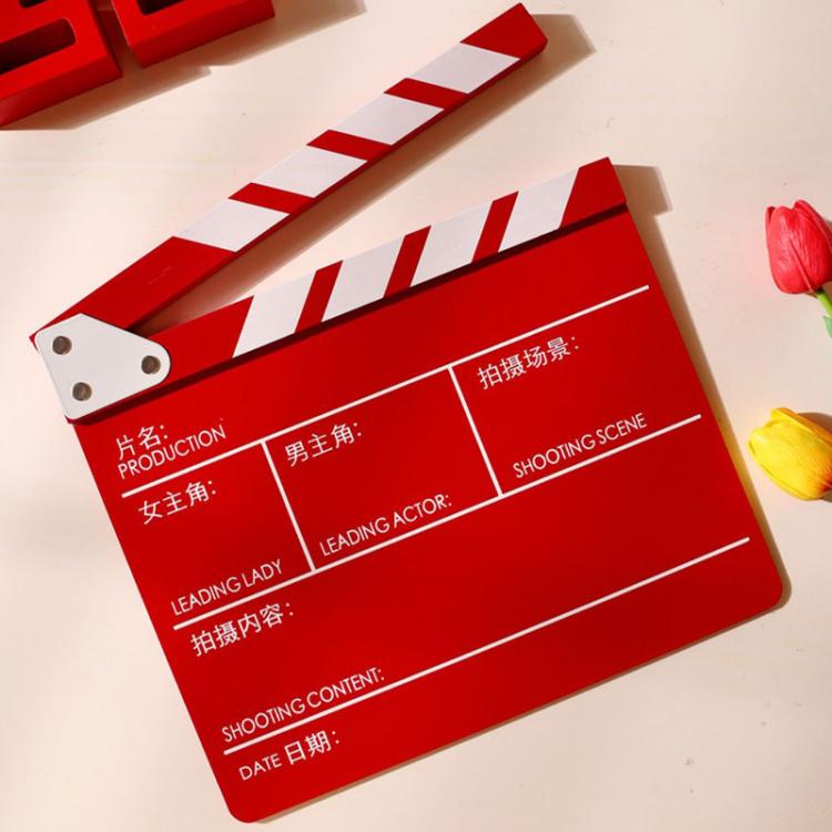 Wooden Director Board Shooting Video Movie City Scene Record Board Photography Props, Large Red, Small P Black, Small P White, Small U Black, With Chinese Small White, With Chinese Small Black, Large U Black, Large P Black, Large U White               ...