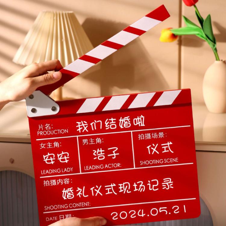 Wooden Director Board Shooting Video Movie City Scene Record Board Photography Props, Large Red, Small P Black, Small P White, Small U Black, With Chinese Small White, With Chinese Small Black, Large U Black, Large P Black, Large U White               ...
