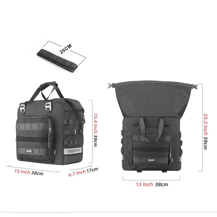 Rhinowalk MTR2050 25L-32L Expandable Large Capacity Quick-release Motorcycle Side Bag