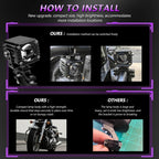 40W Motorcycle Wired Switch Integrated Waterproof Demon Eye Spotlight, Purple Light