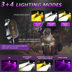 40W Motorcycle Wired Switch Integrated Waterproof Demon Eye Spotlight, Purple Light
