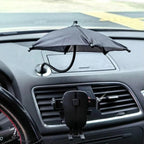 Magnetic Phone Mini Sun Protection Umbrella Parasol Diameter 9.4 inch, Metal Hose 8.3 inch, Black, Blue, Pink