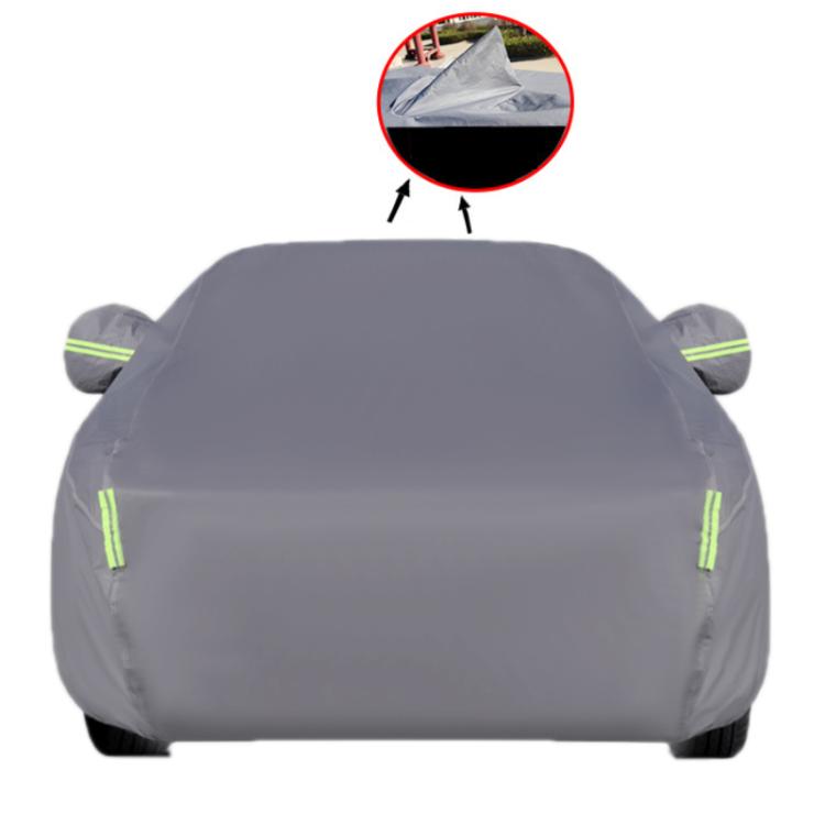 Hatchback Car EVA Plus Velvet Thickened Heat Insulation Sunshade With Shark Fin, S 3.6x1.6x1.5m, M 4x1.65x1.55m, L 4.2x1.7x1.6m, L+ 4.4x1.75x1.65m, XL 4.6x1. 8x1.7m, XXL 5.2x1.85x1.75m