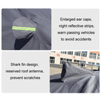 Hatchback Car EVA Plus Velvet Thickened Heat Insulation Sunshade With Shark Fin, S 3.6x1.6x1.5m, M 4x1.65x1.55m, L 4.2x1.7x1.6m, L+ 4.4x1.75x1.65m, XL 4.6x1. 8x1.7m, XXL 5.2x1.85x1.75m