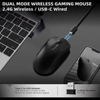 Ajazz AJ139 Pro Gaming Mouse Lightweight PAW3395 Wireless 2.4G + Wired Dual Mode Computer Mouse