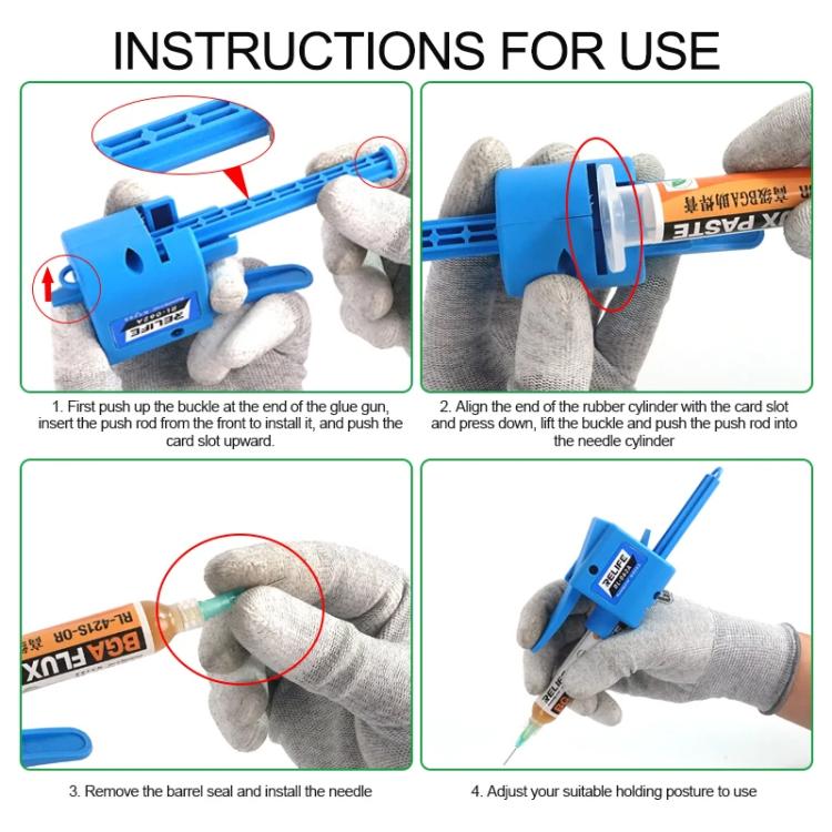 Manual Glue Tapper Cell Phone Repair Motherboard Soldering Oil Syringe Booster Tin Paste Syringe Pusher, RELIFE RL-062A 10CC, RELIFE RL-062B 30CC, RELIFE RL-062C 3-5CC, RELIFE RL-062D 5-10CC