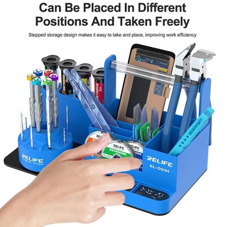 RELIFE RL-001H Rotary Organizer Cell Phone Repair Tool Parts Screwdriver Storage Rack