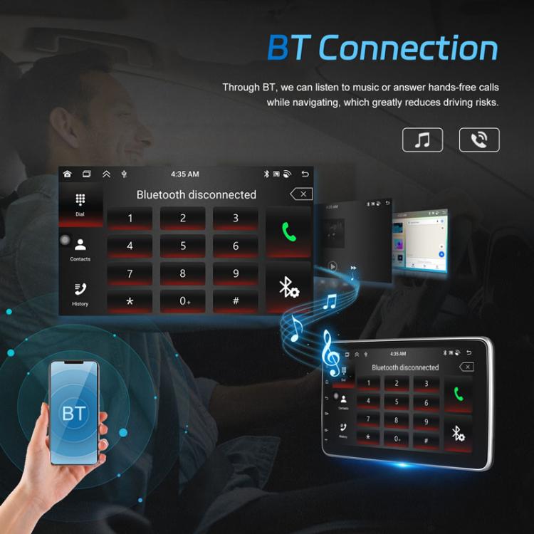 10 Inch Android 13.0 Universal Player Car Reversing Center Control Integrated Machine, 4+64G