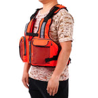 Adult Life Jacket Adjustable Multi Pocket Fishing Vest Water Sport Buoyancy Cloth, Free Size