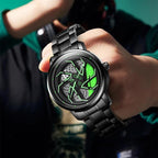 YAZOLE N942 Personalized Men Watch Rotating Skeleton Watch