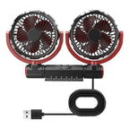 F7201 Car Foldable Rotating USB Dual-Head Fan, Dual-Head