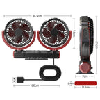 F7201 Car Foldable Rotating USB Dual-Head Fan, Dual-Head