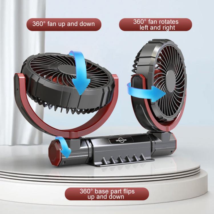 F7201 Car Foldable Rotating USB Dual-Head Fan, Dual-Head