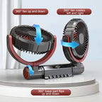 F7201 Car Foldable Rotating USB Dual-Head Fan, Dual-Head