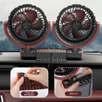 F7201 Car Foldable Rotating USB Dual-Head Fan, Dual-Head