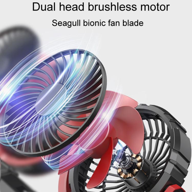 F7201 Car Foldable Rotating USB Dual-Head Fan, Dual-Head
