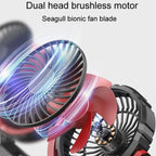 F7201 Car Foldable Rotating USB Dual-Head Fan, Dual-Head