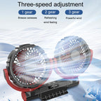 F7201 Car Foldable Rotating USB Dual-Head Fan, Dual-Head