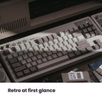 8BitDo Retro87 M Mechanical Keyboard Vintage Wireless Bluetooth / 2.4G / Wired Triple Mode Connection Keyboard, Light Gray Keyboard