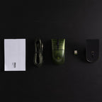 8BitDo Retro R8 Green Translucent Wireless Mouse With Charging Base, Green Translucent Mouse