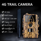 4G Hunting Camera Night Vision SIM Card HD 8K 60MP Photo Video Hunting Camera, PR801LTE European Version, PR801LTE USA  Australia Version