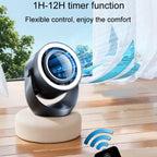 F158 Desktop Mini Multi-Speed Circulating Fan Timed Remote Control Lighted Fan, Gray Plug-In, Beige Plug-In, Gray Rechargeable, Beige Rechargeable