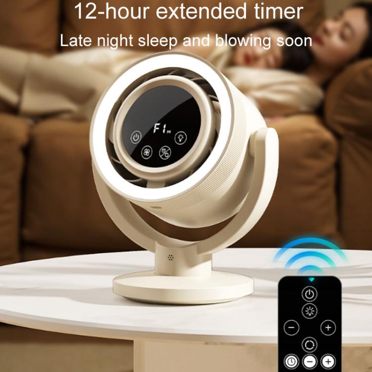 F168 Intelligent Voice Desktop Circulation Fan Touch-Screen Shaking-Head High Rotation Speed Bladeless Night Light Fan