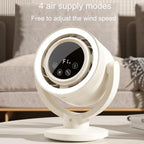 F168 Intelligent Voice Desktop Circulation Fan Touch-Screen Shaking-Head High Rotation Speed Bladeless Night Light Fan