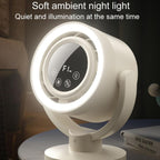F168 Intelligent Voice Desktop Circulation Fan Touch-Screen Shaking-Head High Rotation Speed Bladeless Night Light Fan