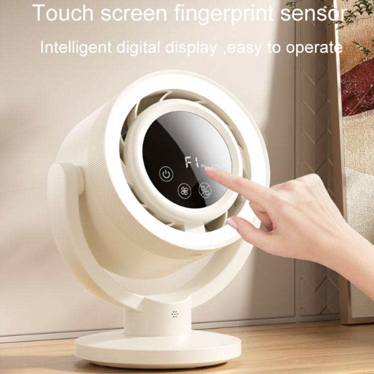 F168 Intelligent Voice Desktop Circulation Fan Touch-Screen Shaking-Head High Rotation Speed Bladeless Night Light Fan