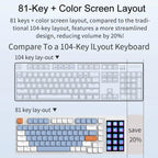 Ajazz AKP815 81 Keys Wired Mechanical Keyboard RGB Backlit LCD Screen Visual Programming Custom Driver Gaming Keyboard