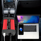 Gurxun Dual USB+Dual Type-C Charging Port Modified Square Wave Car Inverter, DC12V To AC110V Dual US Plug, DC12V to AC220V Universal Plug