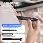 aMagisn 1.2m Carbon Fiber Invisible Selfie Stick for DJI, Insta360, GoPro and Other Action Cameras, AM23