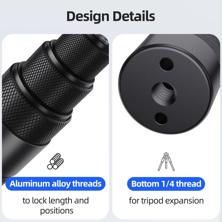 aMagisn 1.2m Carbon Fiber Invisible Selfie Stick for DJI, Insta360, GoPro and Other Action Cameras, AM23