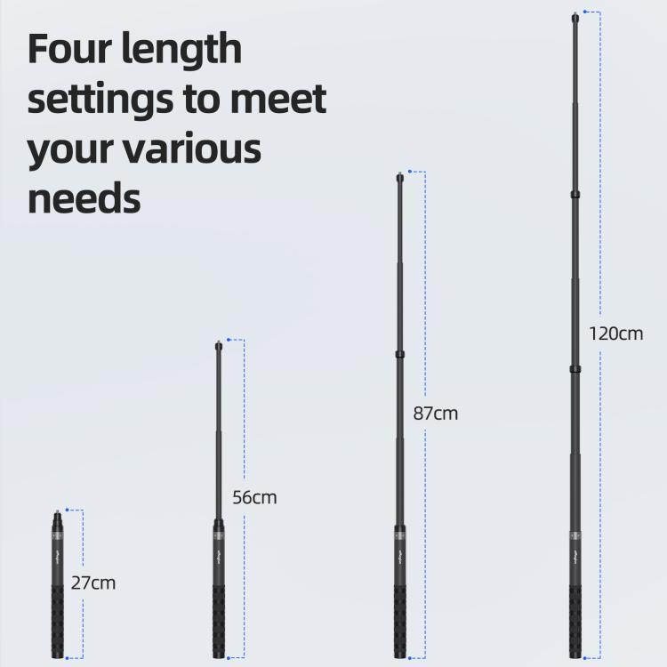 aMagisn 1.2m Carbon Fiber Invisible Selfie Stick for DJI, Insta360, GoPro and Other Action Cameras, AM23