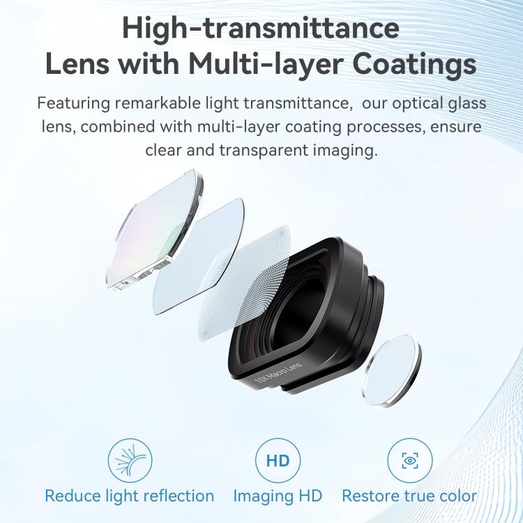 For DJI Pocket 3 aMagisn Magnetic Filter Accessories, 10X Macro Lens, 0.72X Wide Lens