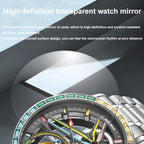 Dulunwe 6057A 30m Waterproof Luminous Fully Automatic Mechanical Watch, Steel Strap Black, Steel Strap White, Leather Strap Black, Leather Strap White, Silicone Strap Black, Silicone Strap White