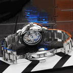 Dulunwe 6057A 30m Waterproof Luminous Fully Automatic Mechanical Watch, Steel Strap Black, Steel Strap White, Leather Strap Black, Leather Strap White, Silicone Strap Black, Silicone Strap White