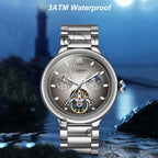Dulunwe 6049B 30m Waterproof Luminous Flywheel Fully Automatic Mechanical Watch
