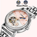 Dulunwe 6023C 30m Waterproof Fully Automatic Mechanical Watch, Rose Gold Leather Pink, Rose Gold Leather Green, Rose Gold Leather Red, Rose Gold Leather White, Natural Leather Pink, Natural Leather Green, Natural Leather Red, Natural Leather White     ...