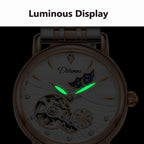 Dulunwe 6023C 30m Waterproof Fully Automatic Mechanical Watch, Rose Gold Leather Pink, Rose Gold Leather Green, Rose Gold Leather Red, Rose Gold Leather White, Natural Leather Pink, Natural Leather Green, Natural Leather Red, Natural Leather White     ...