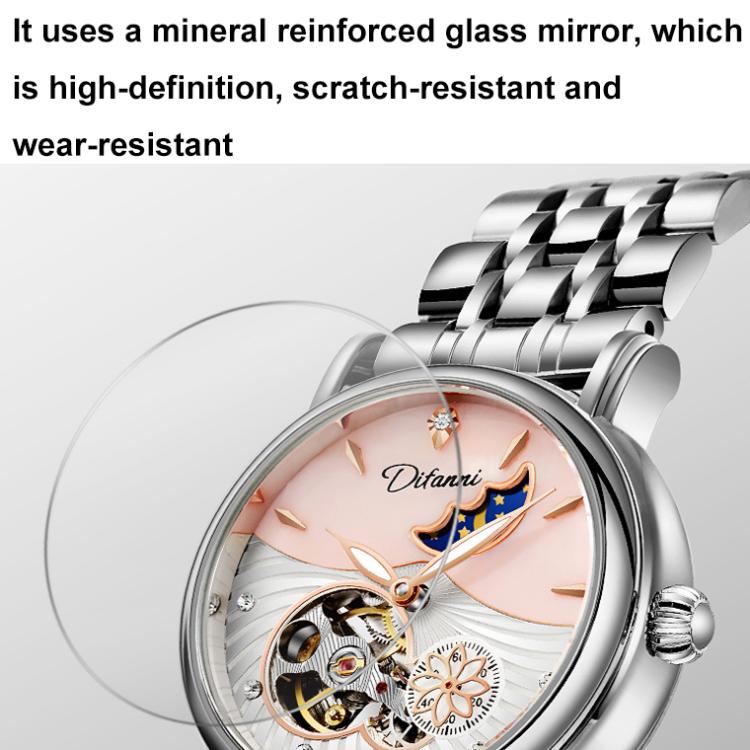 Dulunwe 6023C 30m Waterproof Fully Automatic Mechanical Watch, Rose Gold Leather Pink, Rose Gold Leather Green, Rose Gold Leather Red, Rose Gold Leather White, Natural Leather Pink, Natural Leather Green, Natural Leather Red, Natural Leather White     ...