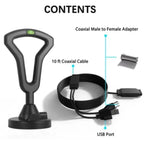 Digital TV Antenna Indoor Outdoor Signal Receiver DVB-T2 Terrestrial Wave TV Antenna, 5M DVB-T2