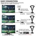 Digital TV Antenna Indoor Outdoor Signal Receiver DVB-T2 Terrestrial Wave TV Antenna, 5M DVB-T2