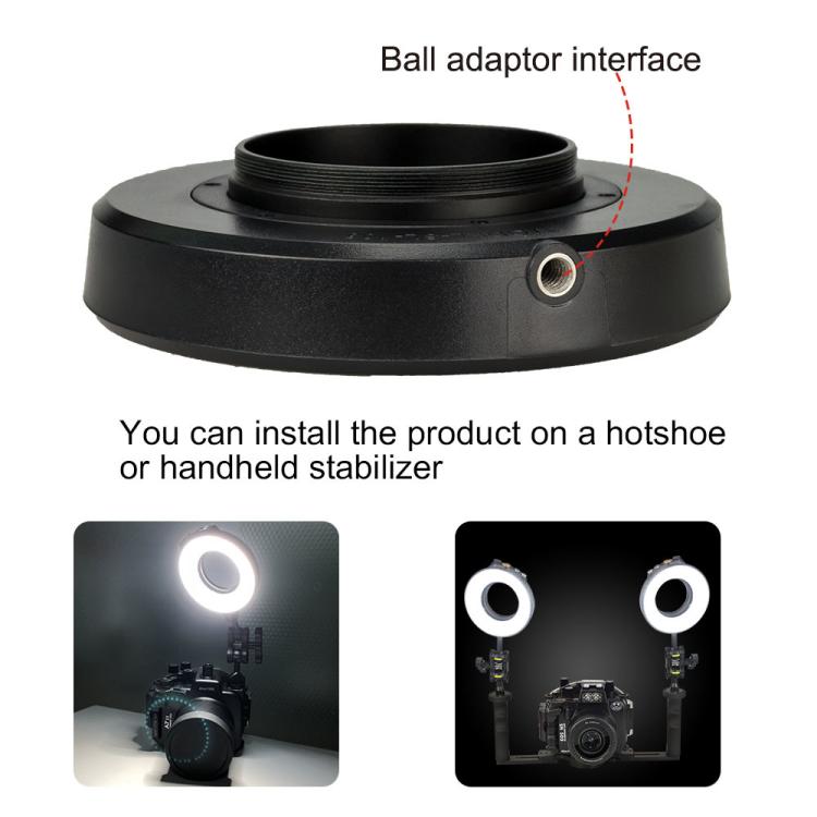 Sea Frogs SL-108 40m/130FT Underwater Photography Macro Ring Light, SL-108 Black, SL-108 Red