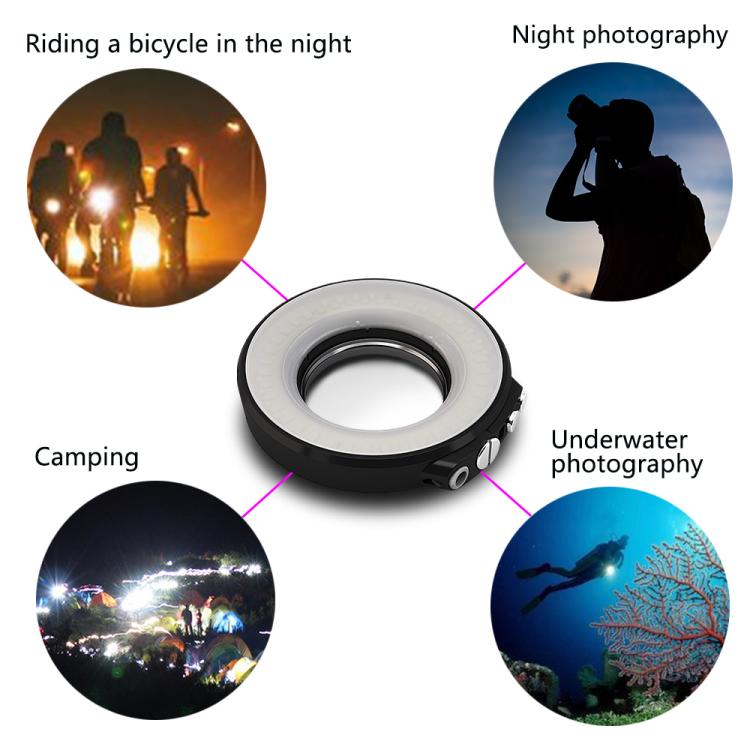 Sea Frogs SL-108 40m/130FT Underwater Photography Macro Ring Light, SL-108 Black, SL-108 Red