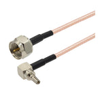F Male Straight to CRC9 Male 90 Degree Coaxial RF Cable RG316 Jumper Cable, 10cm, 20cm, 30cm, 50cm