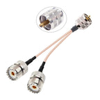 UHF Male To 2 Female 1 In 2 Adapter Cable Y Type PL-259 To SO239 RG316 Coaxial Cable, 15cm, 20cm, 30cm